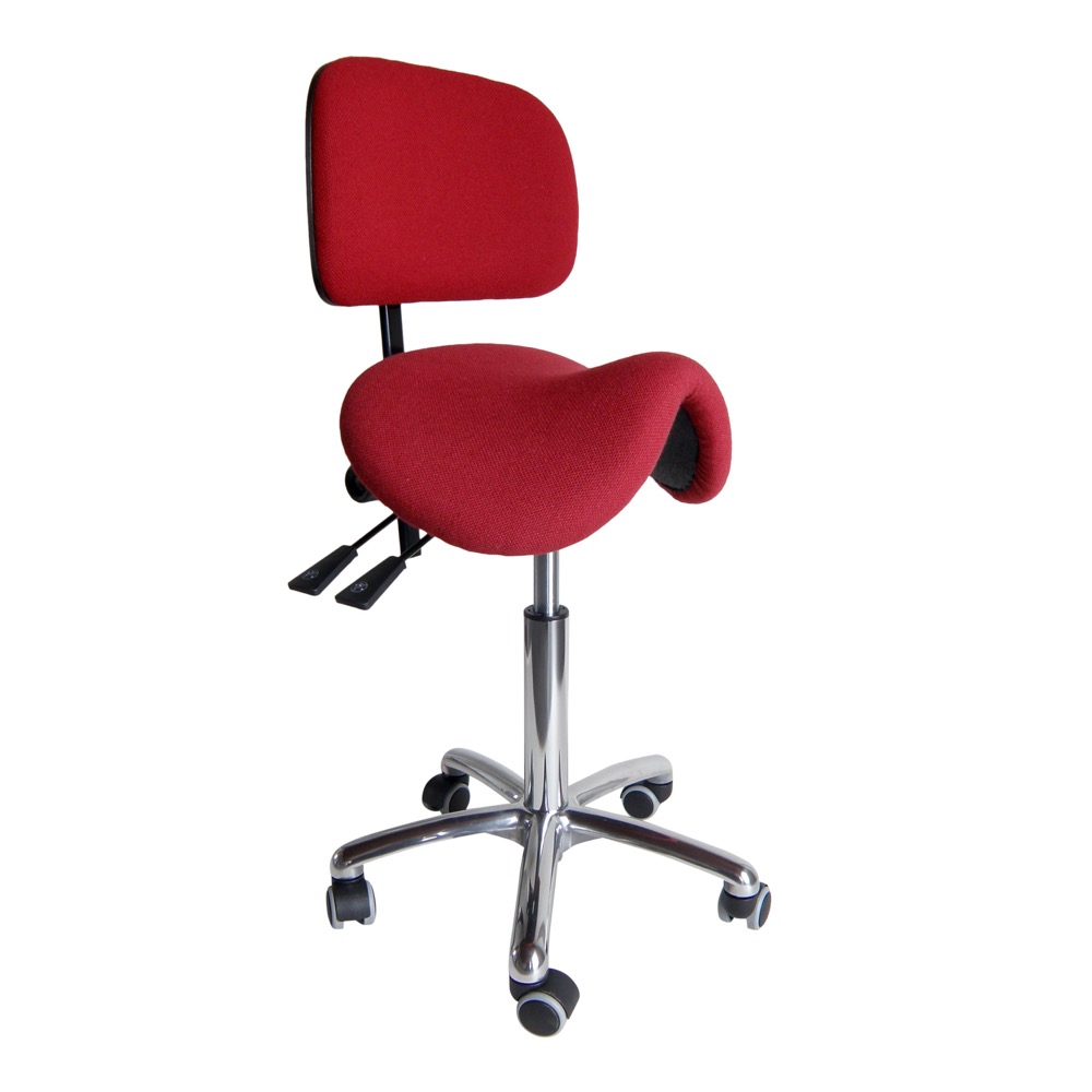 Tarok Comfort sadelstol med ryglæn, All-Matic sædeindstilling, rød/3303