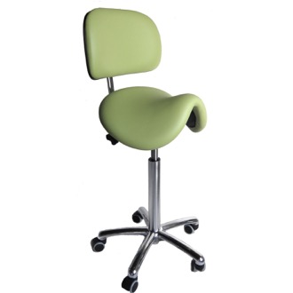Tarok Comfort sadelstol med ryglæn, All-Matic sæde, kunstlæder lime grøn/3303
