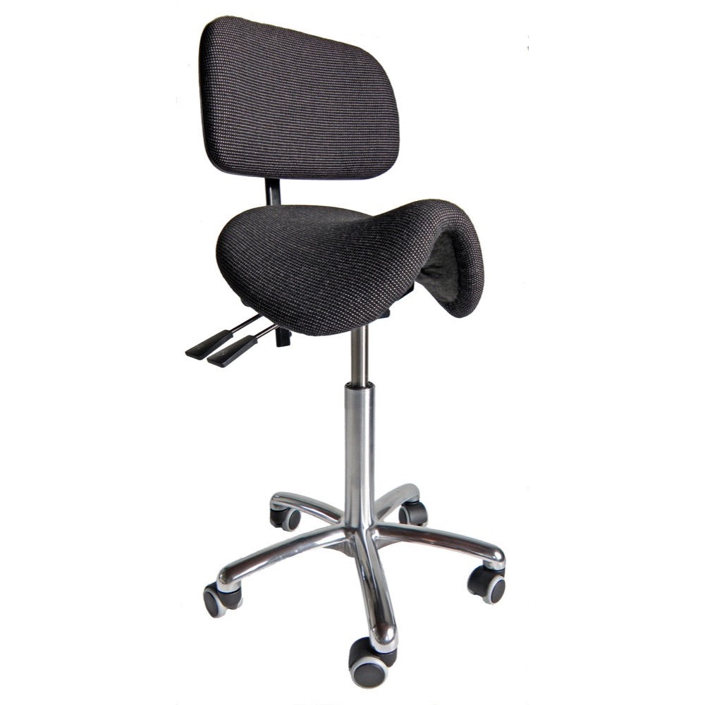 Tarok Comfort sadelstol med ryglæn i stof, All-Matic, sort/3303