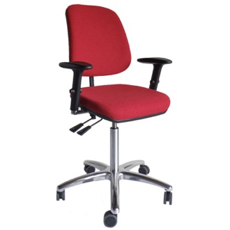 High Back Office ergonomisk kontorstol - indstillelig armlæn/rød/2024