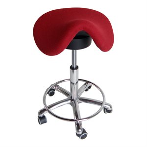Tarok sadelstol med V-Matic, rød stofpolstring og fodring/3100