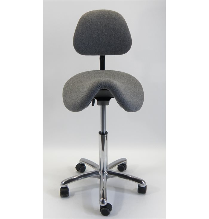 Tarok Comfort sadelstol med ryglæn, All-Matic sædeindstilling, grå stof 3303