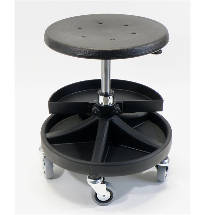All-Round montørstol med ekstra bakke sort.